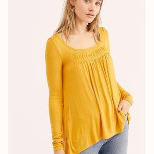 We the Free by Free People Love Valley Long Sleeve Tunic in Goldenrod. Size S.